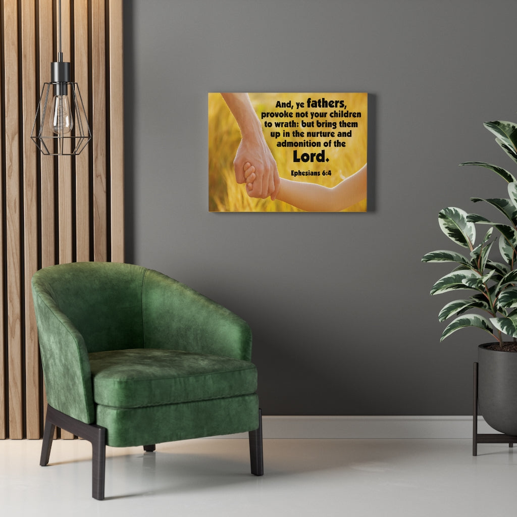 Scripture Walls Admonition of the Lord Ephesians 6:4 Bible Verse Canvas Christian Wall Art Ready to Hang Unframed-Express Your Love Gifts
