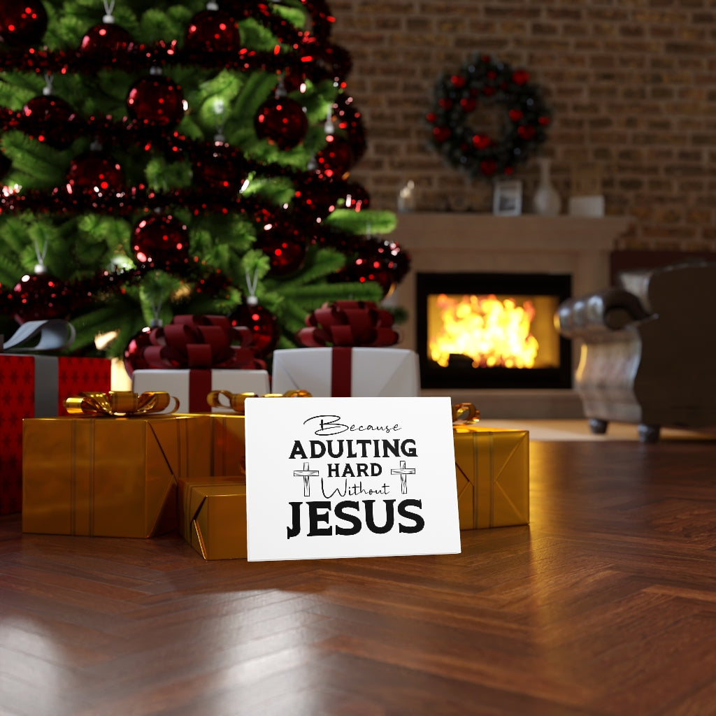 Scripture Walls Adulting Hard Without Jesus Bible Verse Canvas Christian Wall Art Ready to Hang Unframed-Express Your Love Gifts