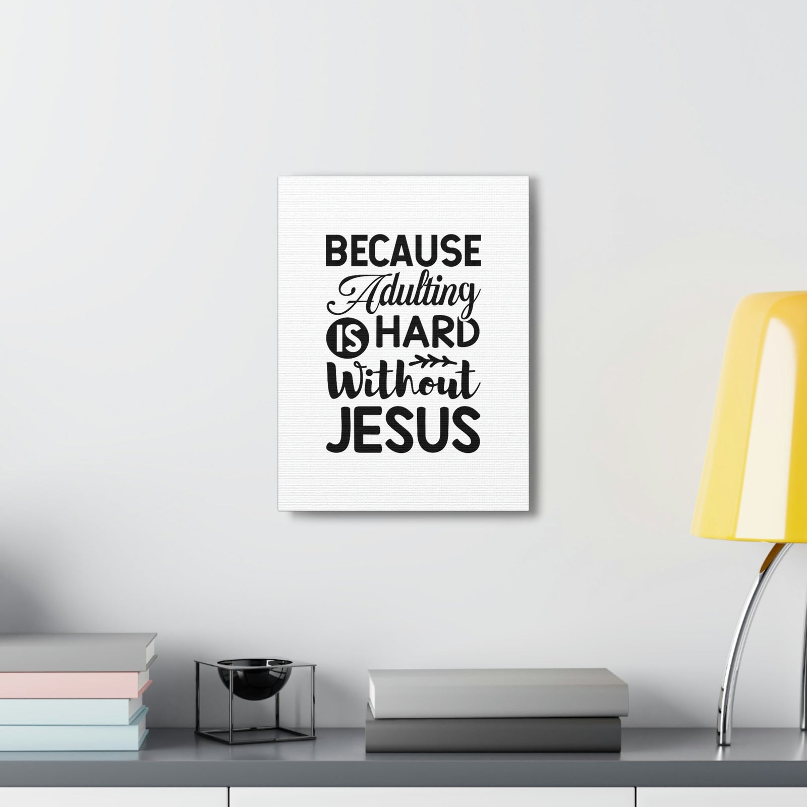 Scripture Walls Adulting Is Hard Without Jesus Romans 3:23 Christian Wall Art Bible Verse Print Ready to Hang Unframed-Express Your Love Gifts