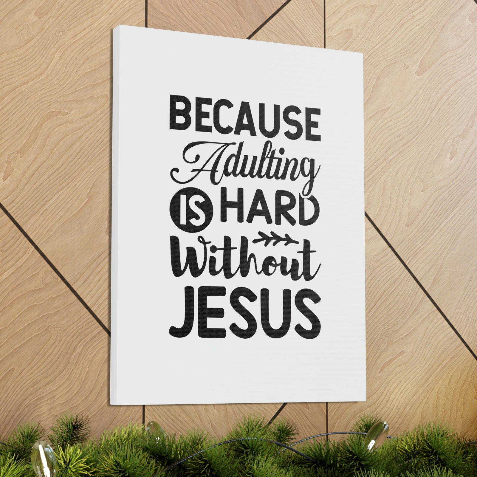 Scripture Walls Adulting Is Hard Without Jesus Romans 3:23 Christian Wall Art Bible Verse Print Ready to Hang Unframed-Express Your Love Gifts