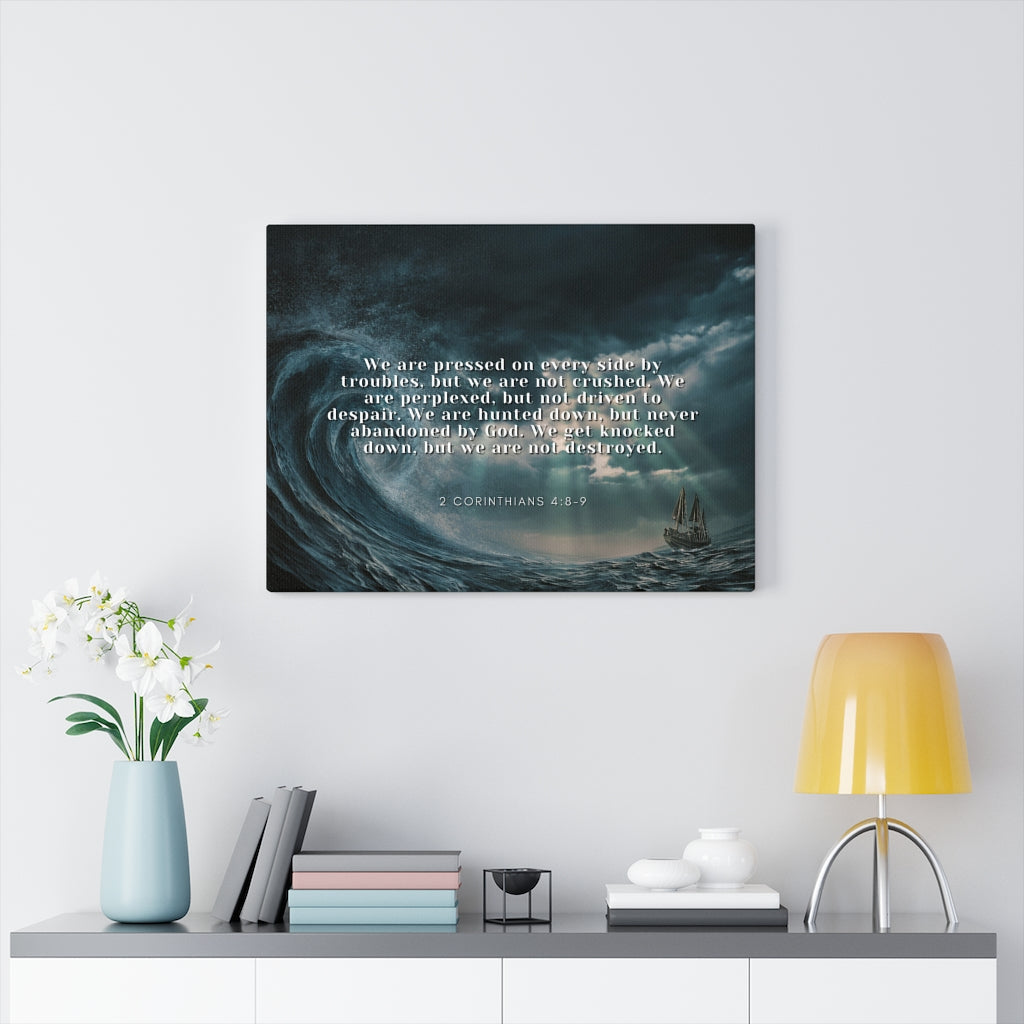 Scripture Walls Adversity 2 Corinthians 4:8-9 Bible Verse Canvas Christian Wall Art Ready to Hang Unframed-Express Your Love Gifts