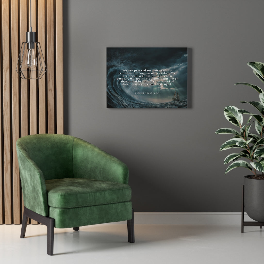 Scripture Walls Adversity 2 Corinthians 4:8-9 Bible Verse Canvas Christian Wall Art Ready to Hang Unframed-Express Your Love Gifts