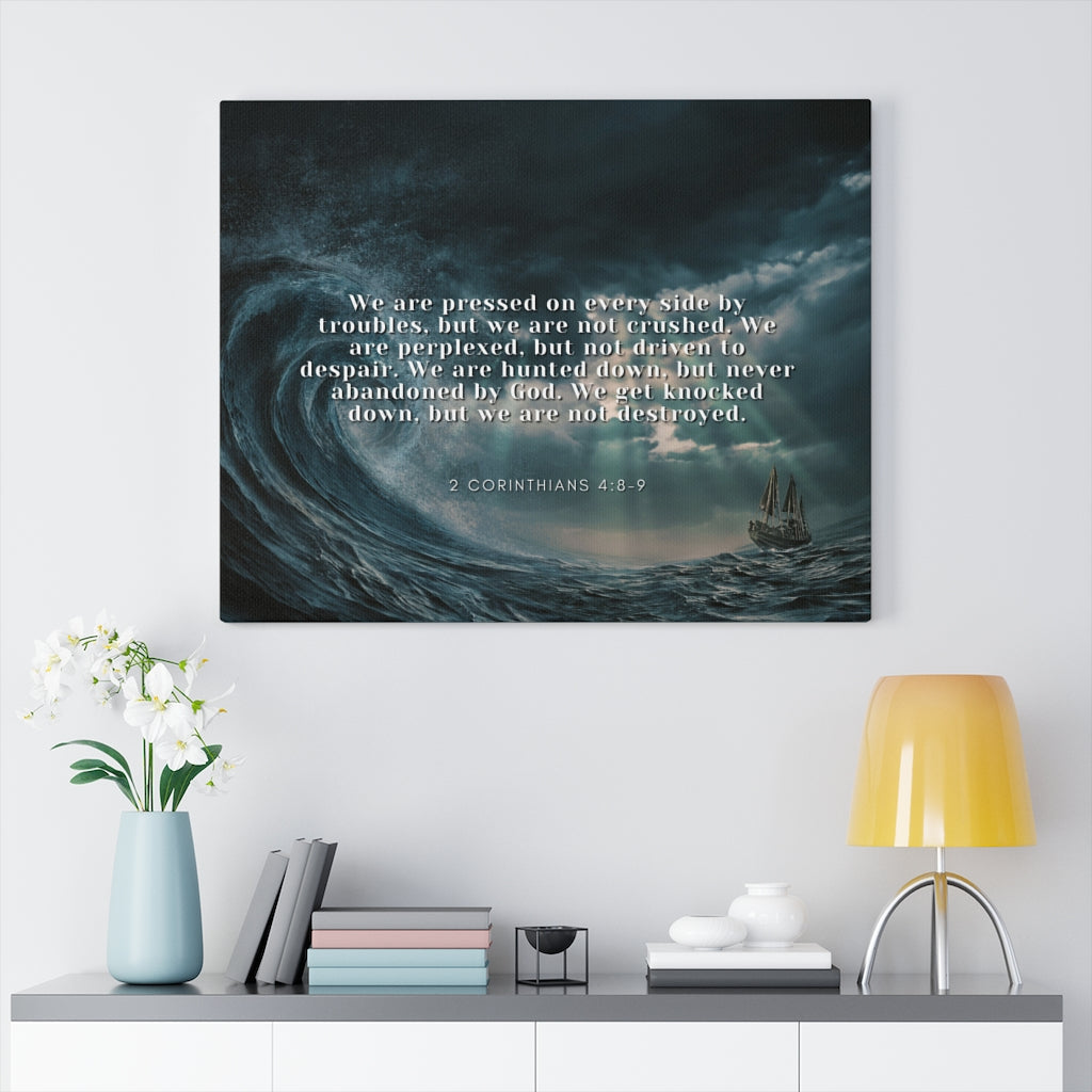 Scripture Walls Adversity 2 Corinthians 4:8-9 Bible Verse Canvas Christian Wall Art Ready to Hang Unframed-Express Your Love Gifts