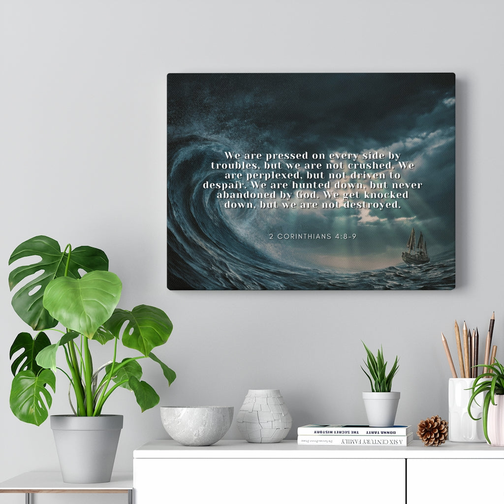 Scripture Walls Adversity 2 Corinthians 4:8-9 Bible Verse Canvas Christian Wall Art Ready to Hang Unframed-Express Your Love Gifts