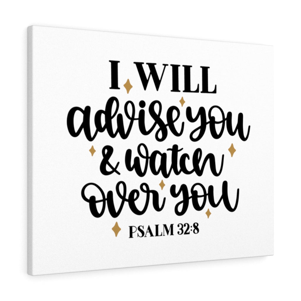 Scripture Walls Advise Psalm 32:8 Bible Verse Canvas Christian Wall Art Ready to Hang Unframed-Express Your Love Gifts