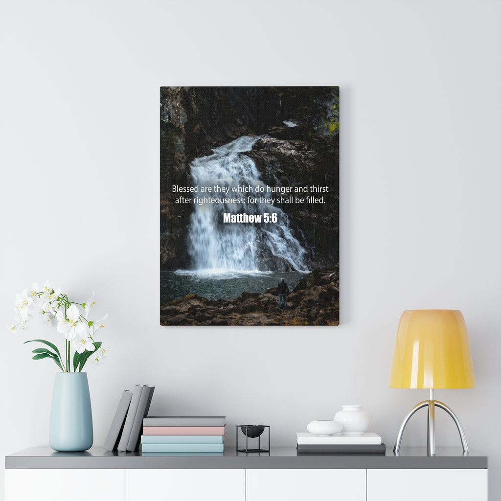 Scripture Walls After Righeousness Matthew 5:6 Bible Verse Canvas Christian Wall Art Ready to Hang Unframed-Express Your Love Gifts