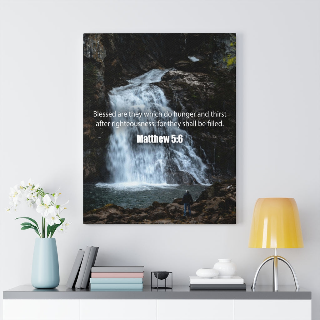 Scripture Walls After Righeousness Matthew 5:6 Bible Verse Canvas Christian Wall Art Ready to Hang Unframed-Express Your Love Gifts