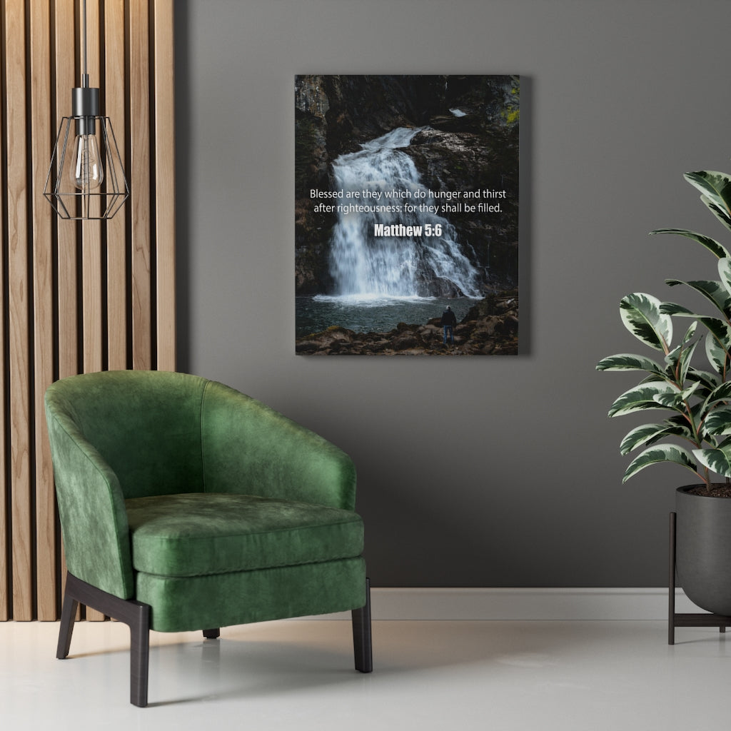 Scripture Walls After Righeousness Matthew 5:6 Bible Verse Canvas Christian Wall Art Ready to Hang Unframed-Express Your Love Gifts