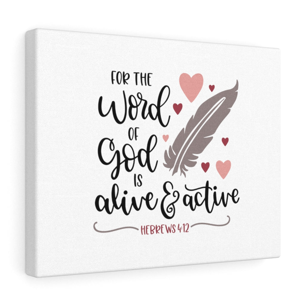 Scripture Walls Alive & Active Hebrews 4:12 Bible Verse Canvas Christian Wall Art Ready to Hang Unframed-Express Your Love Gifts
