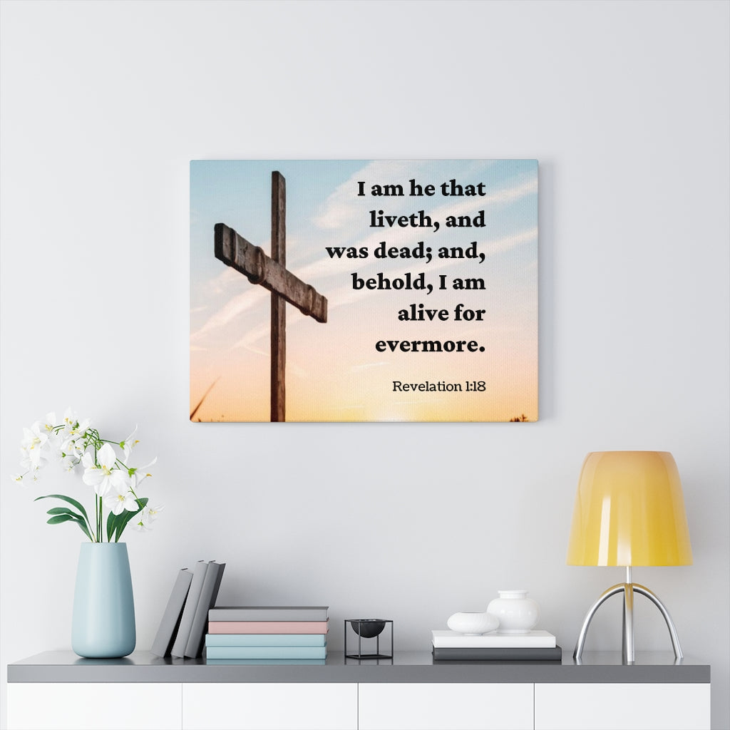 Scripture Walls Alive Revelation 1:18 Bible Verse Canvas Christian Wall Art Ready to Hang Unframed-Express Your Love Gifts