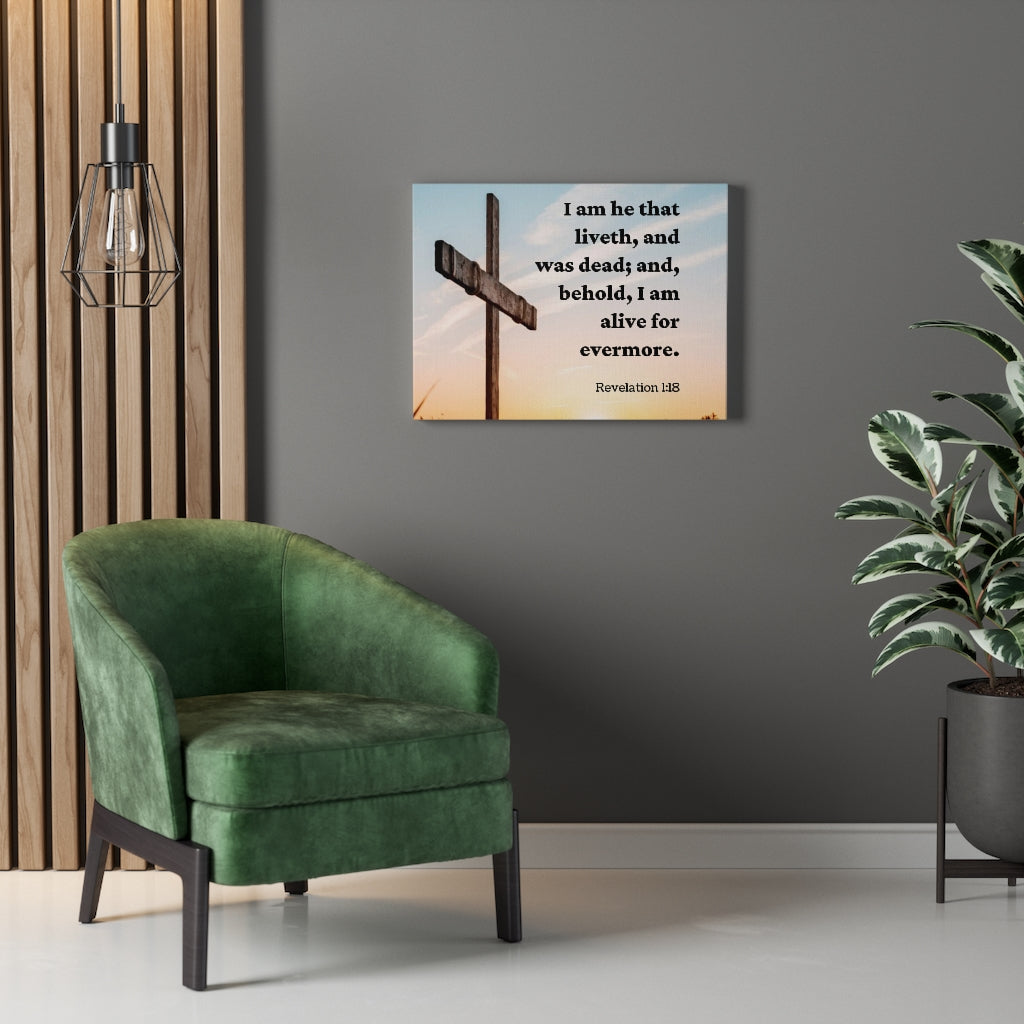 Scripture Walls Alive Revelation 1:18 Bible Verse Canvas Christian Wall Art Ready to Hang Unframed-Express Your Love Gifts