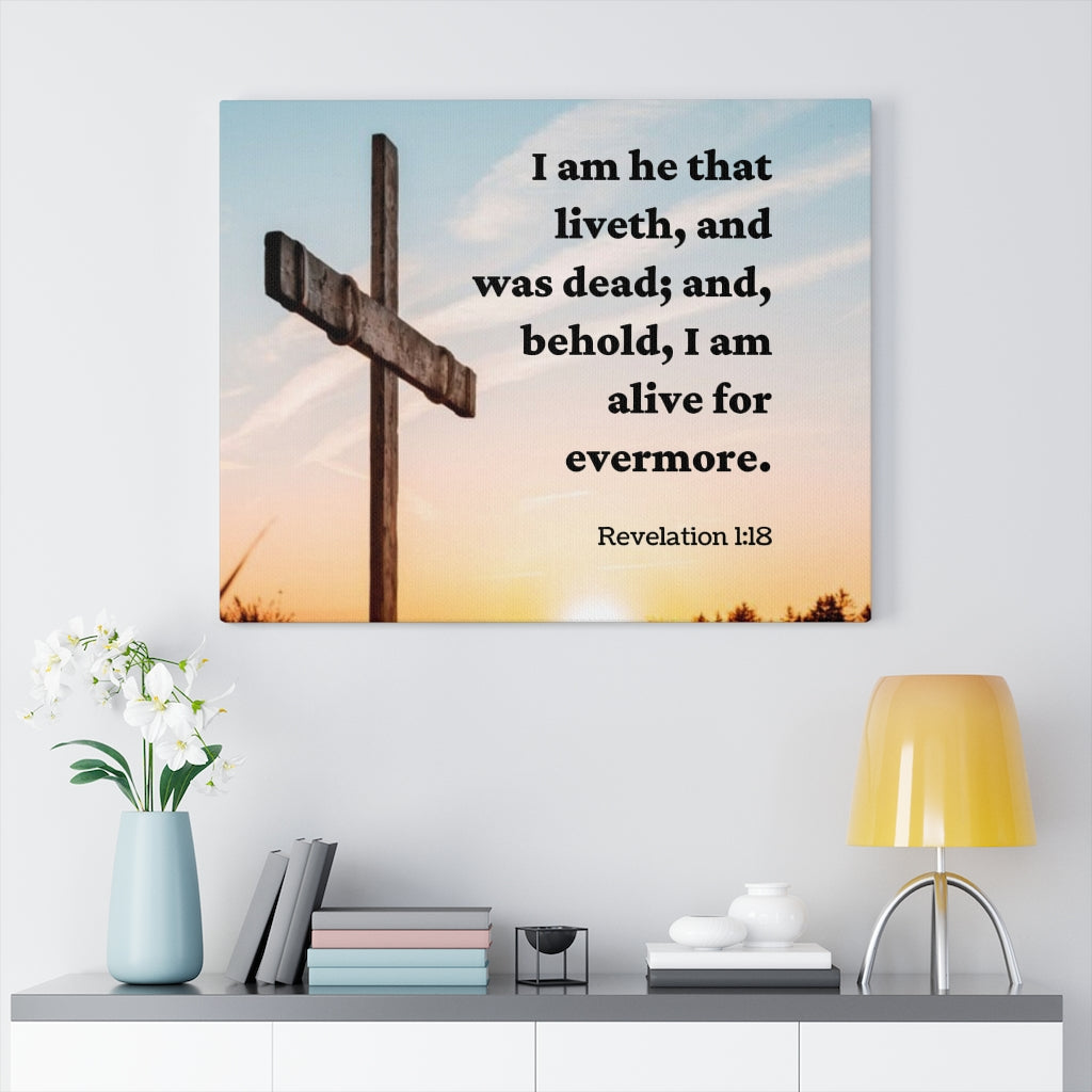 Scripture Walls Alive Revelation 1:18 Bible Verse Canvas Christian Wall Art Ready to Hang Unframed-Express Your Love Gifts