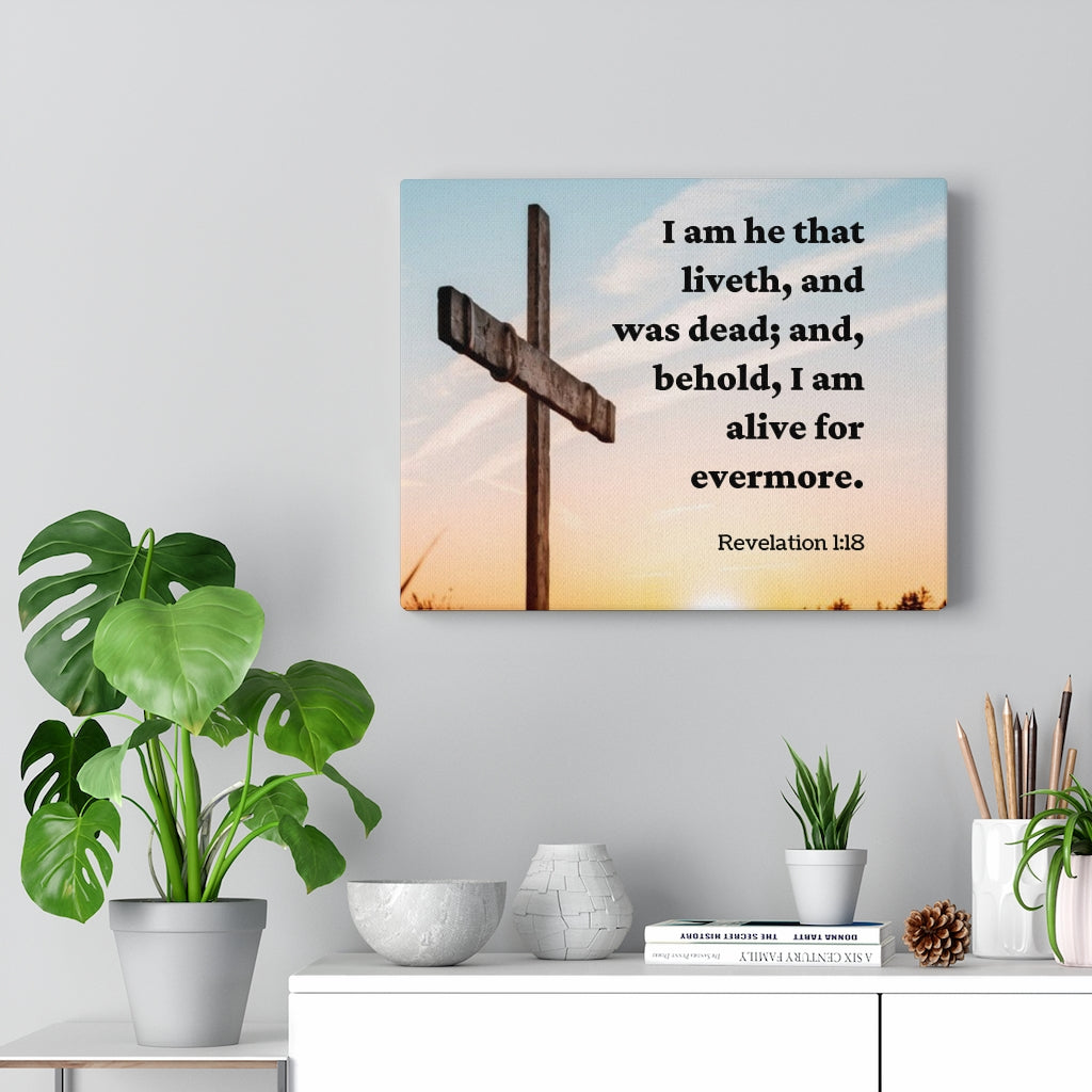 Scripture Walls Alive Revelation 1:18 Bible Verse Canvas Christian Wall Art Ready to Hang Unframed-Express Your Love Gifts