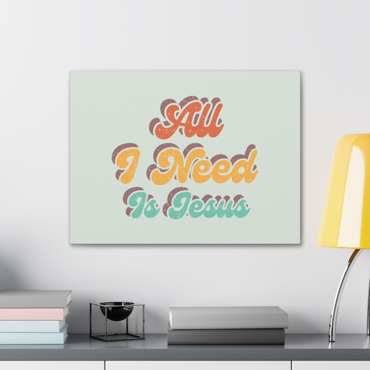 Scripture Walls All I Need Tricolor Matthew 28:18 Christian Wall Art Bible Verse Print Ready to Hang Unframed-Express Your Love Gifts