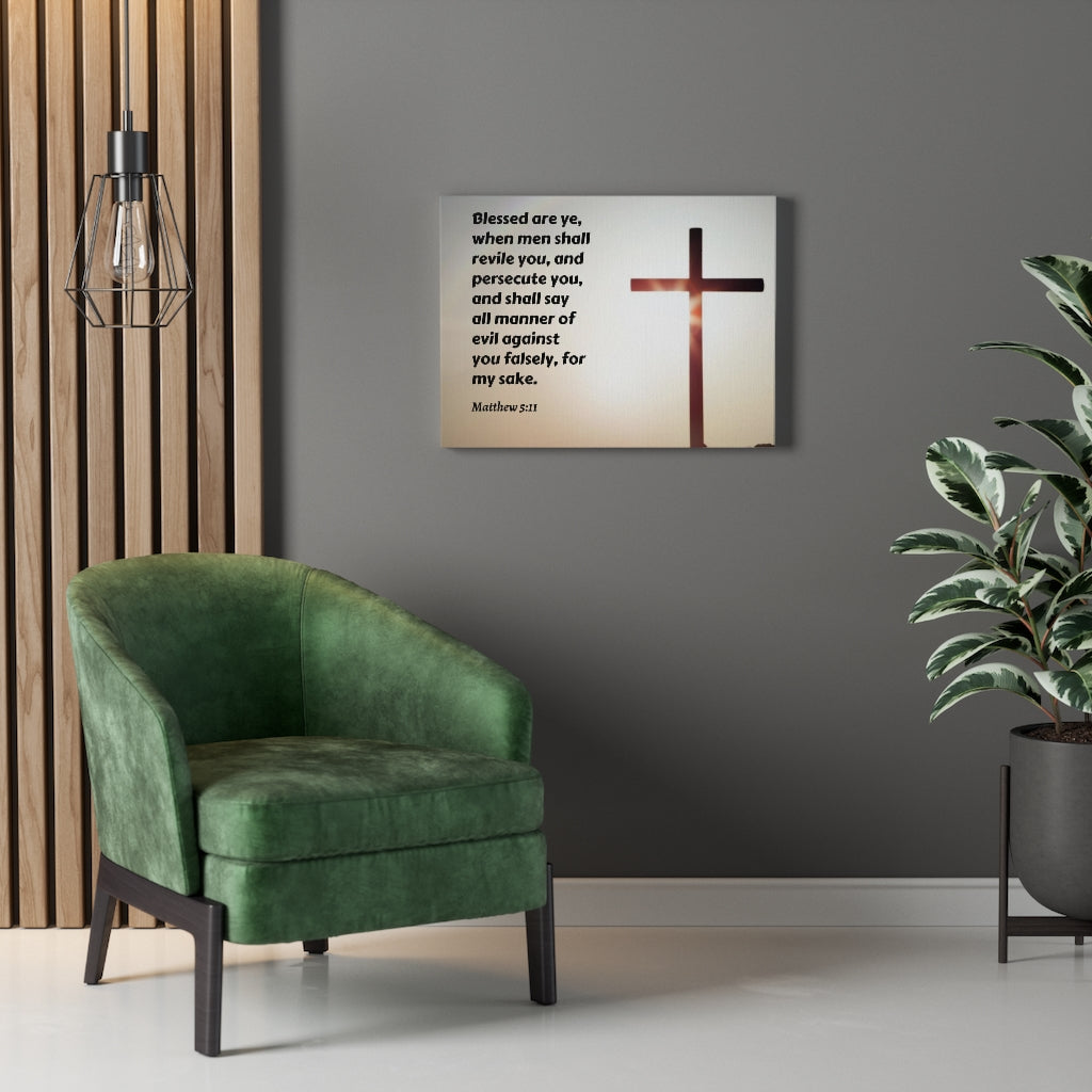 Scripture Walls All Manner Matthew 5:11 Bible Verse Canvas Christian Wall Art Ready to Hang Unframed-Express Your Love Gifts
