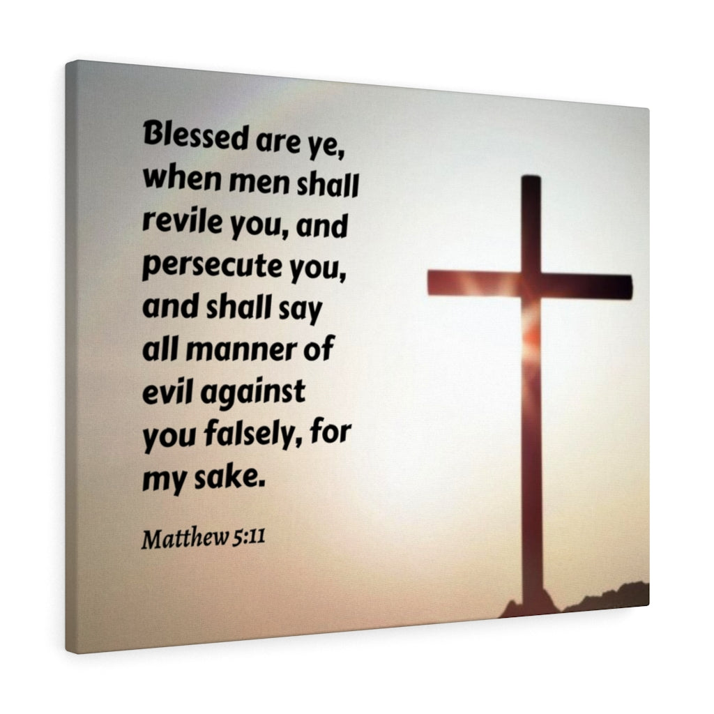Scripture Walls All Manner Matthew 5:11 Bible Verse Canvas Christian Wall Art Ready to Hang Unframed-Express Your Love Gifts