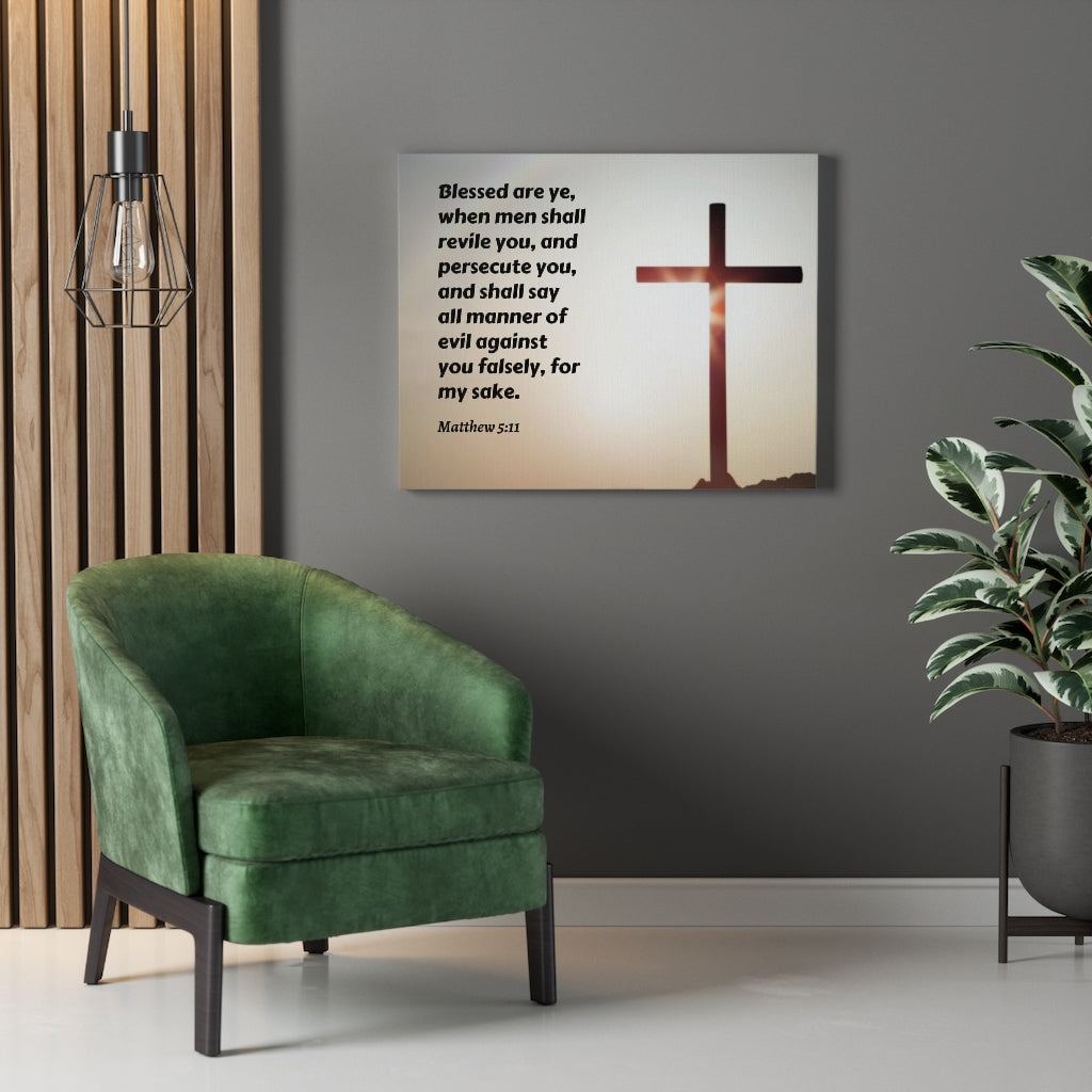 Scripture Walls All Manner Matthew 5:11 Bible Verse Canvas Christian Wall Art Ready to Hang Unframed-Express Your Love Gifts