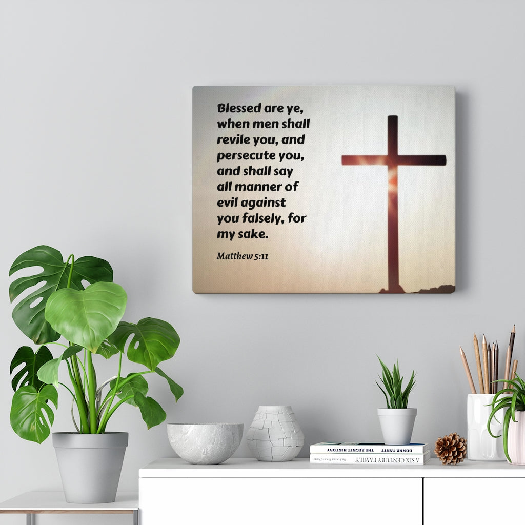 Scripture Walls All Manner Matthew 5:11 Bible Verse Canvas Christian Wall Art Ready to Hang Unframed-Express Your Love Gifts