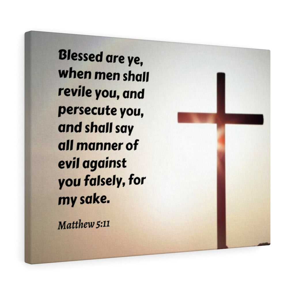 Scripture Walls All Manner Matthew 5:11 Bible Verse Canvas Christian Wall Art Ready to Hang Unframed-Express Your Love Gifts