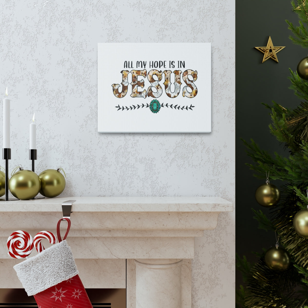 Scripture Walls All My Hope Is In Jesus Romans 15:13 Christian Wall Art Bible Verse Print Ready to Hang Unframed-Express Your Love Gifts