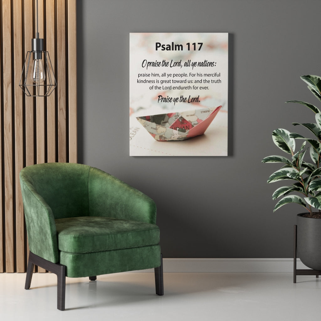 Scripture Walls All Nations Praise Him Psalm 117 Bible Verse Canvas Christian Wall Art Ready to Hang Unframed-Express Your Love Gifts