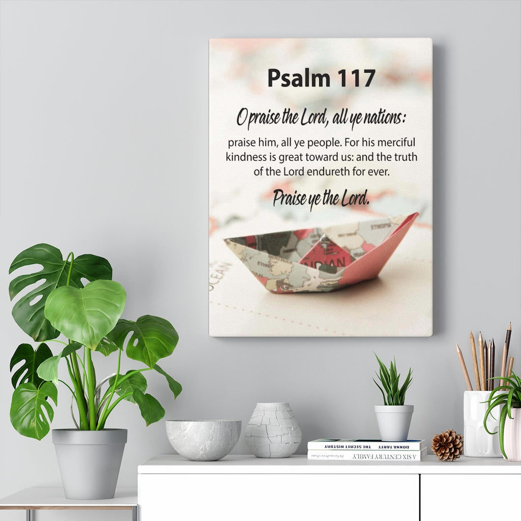 Scripture Walls All Nations Praise Him Psalm 117 Bible Verse Canvas Christian Wall Art Ready to Hang Unframed-Express Your Love Gifts