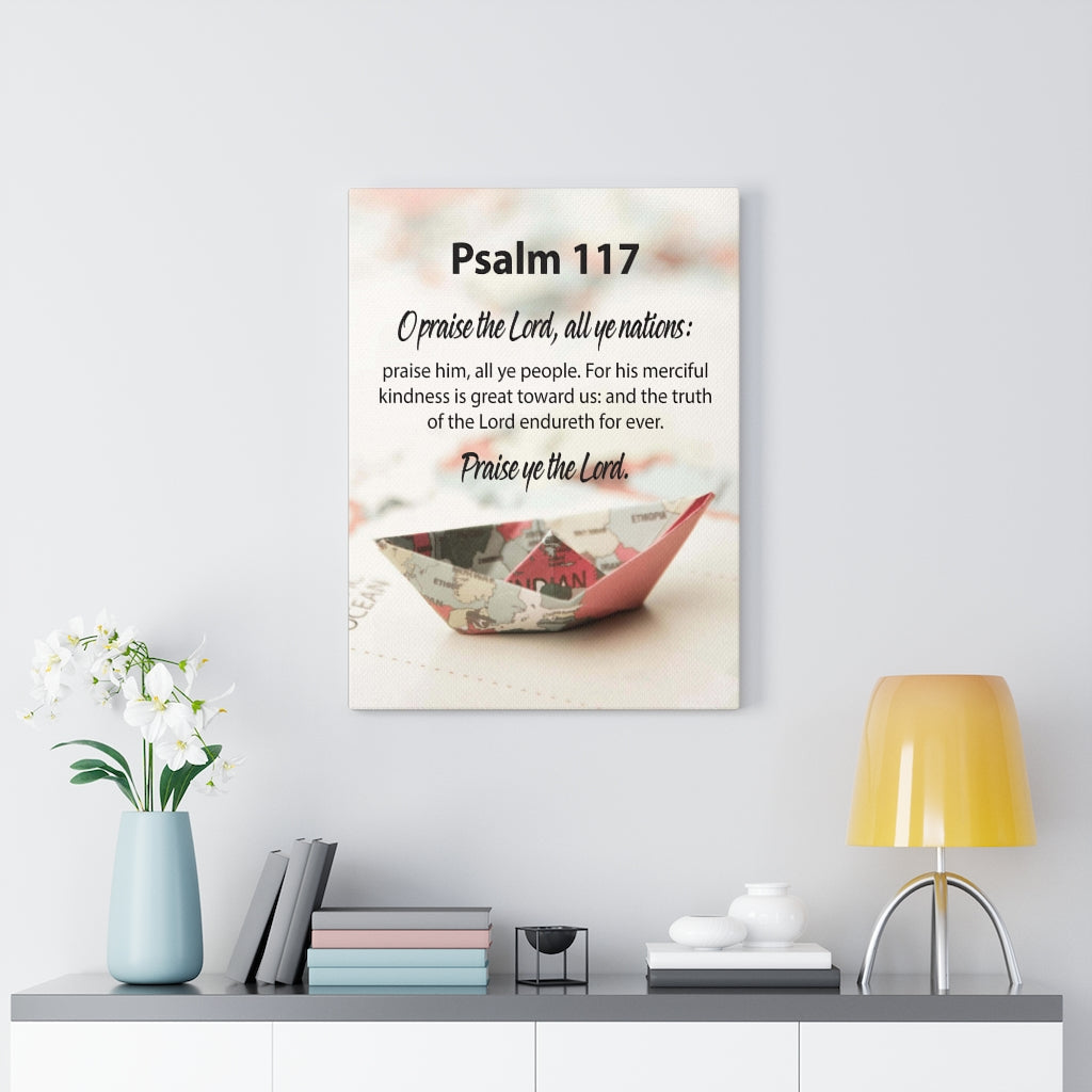 Scripture Walls All Nations Praise Him Psalm 117 Bible Verse Canvas Christian Wall Art Ready to Hang Unframed-Express Your Love Gifts