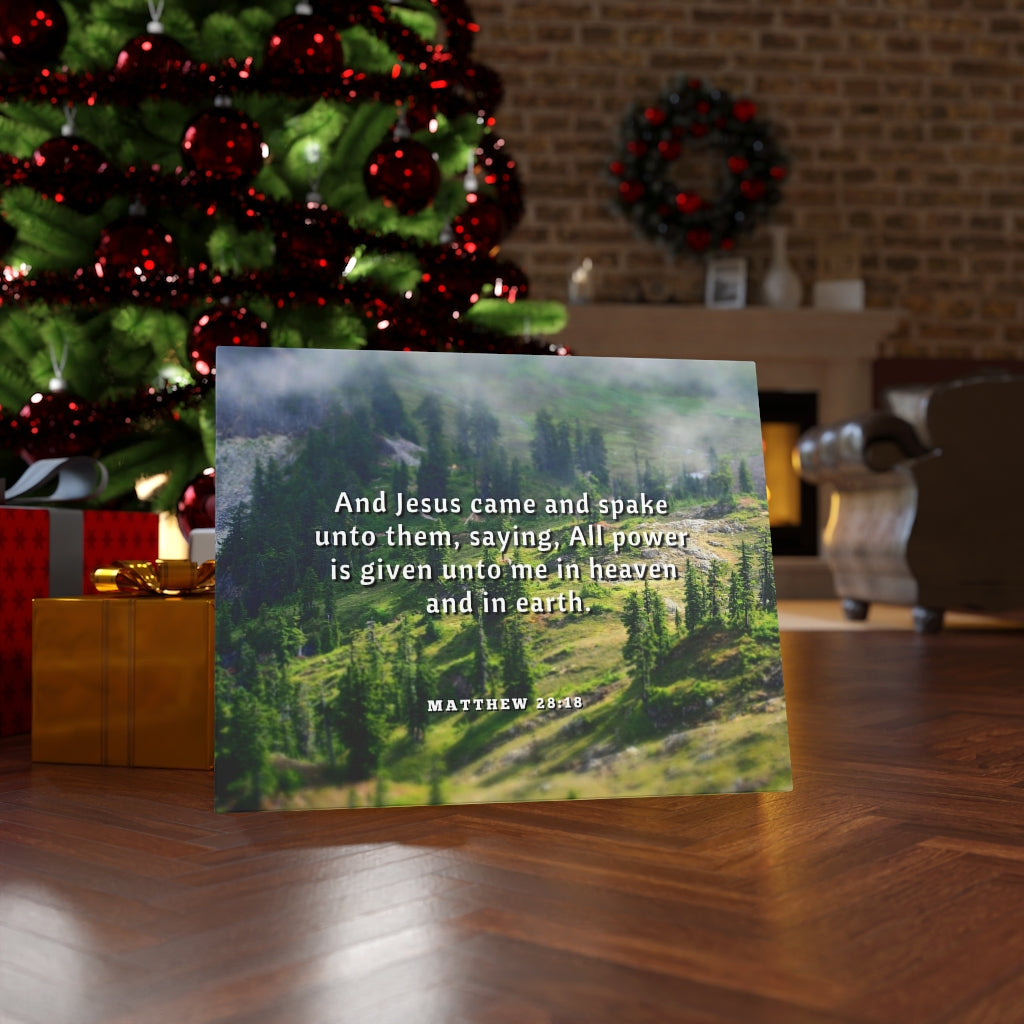 Scripture Walls All Power Matthew 28:18 Bible Verse Canvas Christian Wall Art Ready to Hang Unframed-Express Your Love Gifts