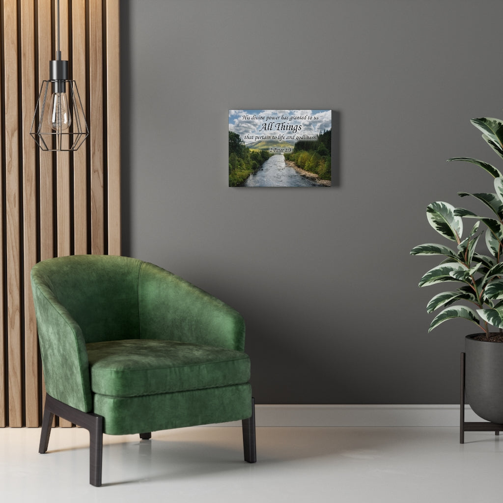 Scripture Walls All Things 2 Peter 1:3 Bible Verse Canvas Christian Wall Art Ready to Hang Unframed-Express Your Love Gifts
