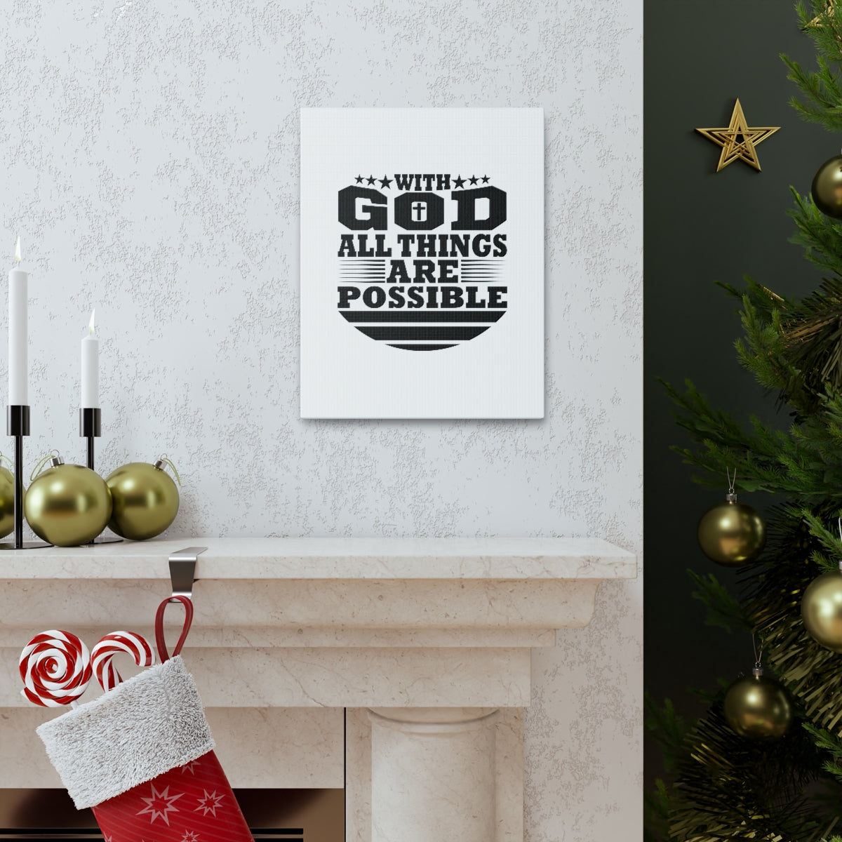 Scripture Walls All Things Are Possible Genesis 18:14 Christian Wall Art Bible Verse Print Ready to Hang Unframed-Express Your Love Gifts