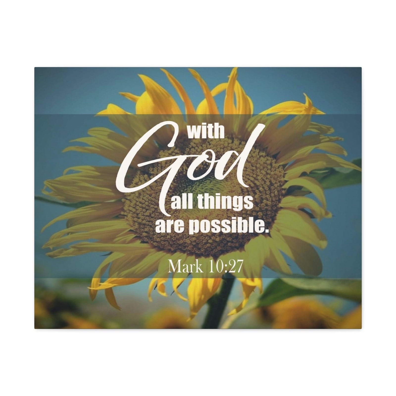 Scripture Walls All Things Are Possible Mark 10:27 Bible Verse Canvas Christian Wall Art Ready to Hang Unframed-Express Your Love Gifts