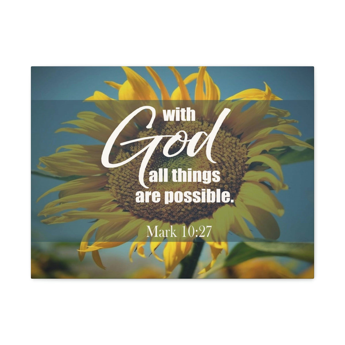 Scripture Walls All Things Are Possible Mark 10:27 Bible Verse Canvas Christian Wall Art Ready to Hang Unframed-Express Your Love Gifts