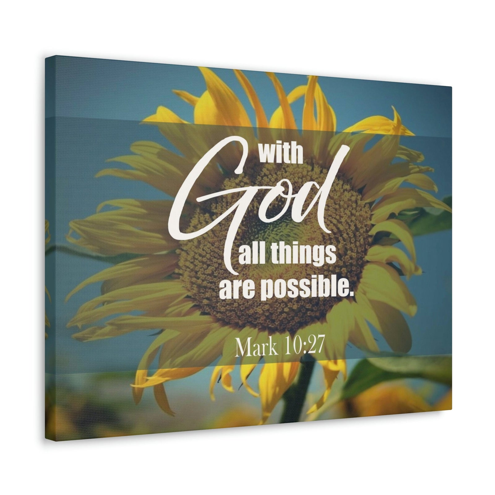Scripture Walls All Things Are Possible Mark 10:27 Bible Verse Canvas Christian Wall Art Ready to Hang Unframed-Express Your Love Gifts