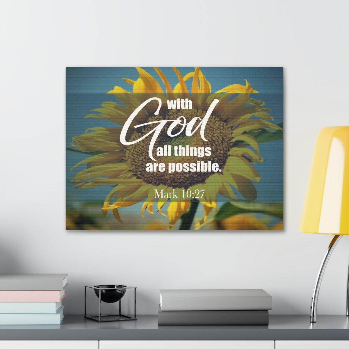 Scripture Walls All Things Are Possible Mark 10:27 Bible Verse Canvas Christian Wall Art Ready to Hang Unframed-Express Your Love Gifts