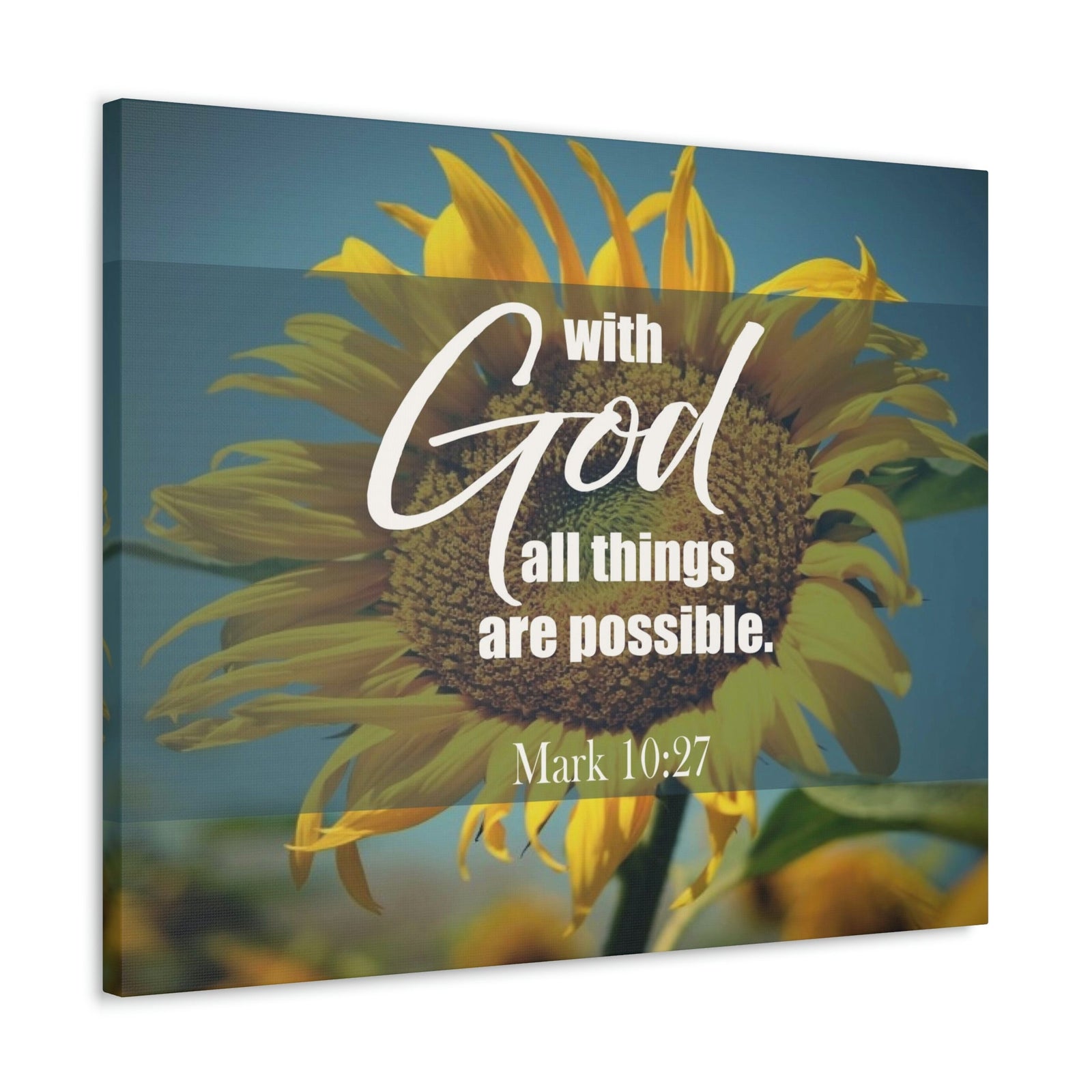 Scripture Walls All Things Are Possible Mark 10:27 Bible Verse Canvas Christian Wall Art Ready to Hang Unframed-Express Your Love Gifts