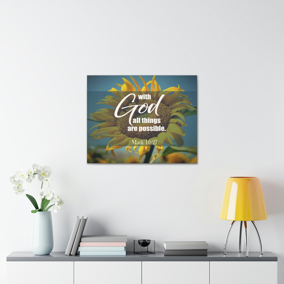 Scripture Walls All Things Are Possible Mark 10:27 Bible Verse Canvas Christian Wall Art Ready to Hang Unframed-Express Your Love Gifts
