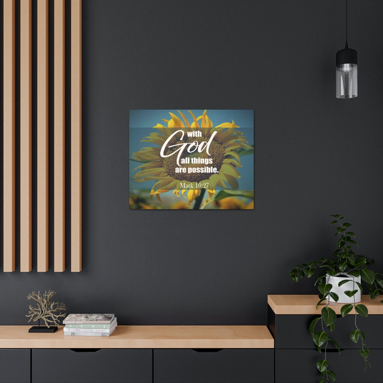 Scripture Walls All Things Are Possible Mark 10:27 Bible Verse Canvas Christian Wall Art Ready to Hang Unframed-Express Your Love Gifts