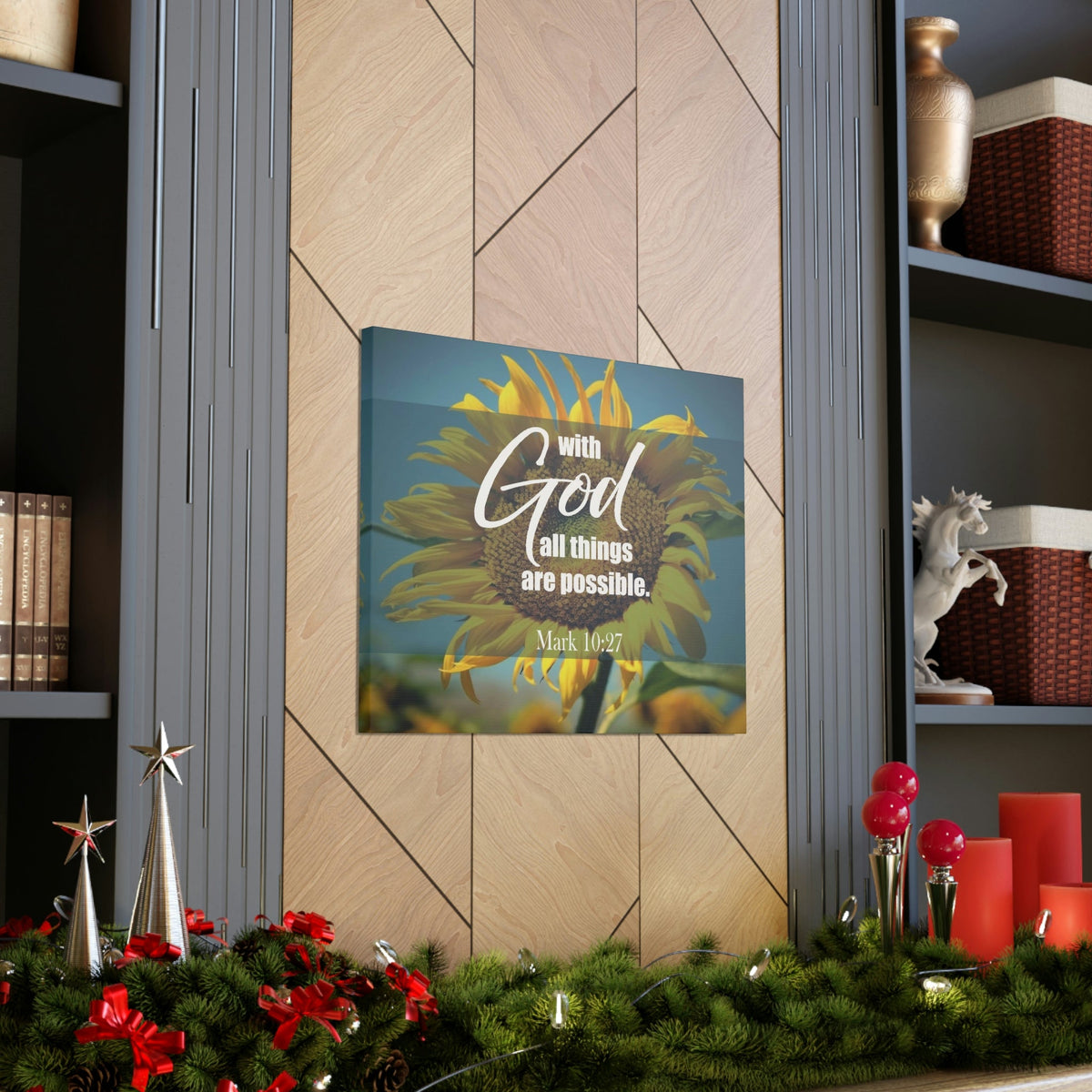 Scripture Walls All Things Are Possible Mark 10:27 Bible Verse Canvas Christian Wall Art Ready to Hang Unframed-Express Your Love Gifts