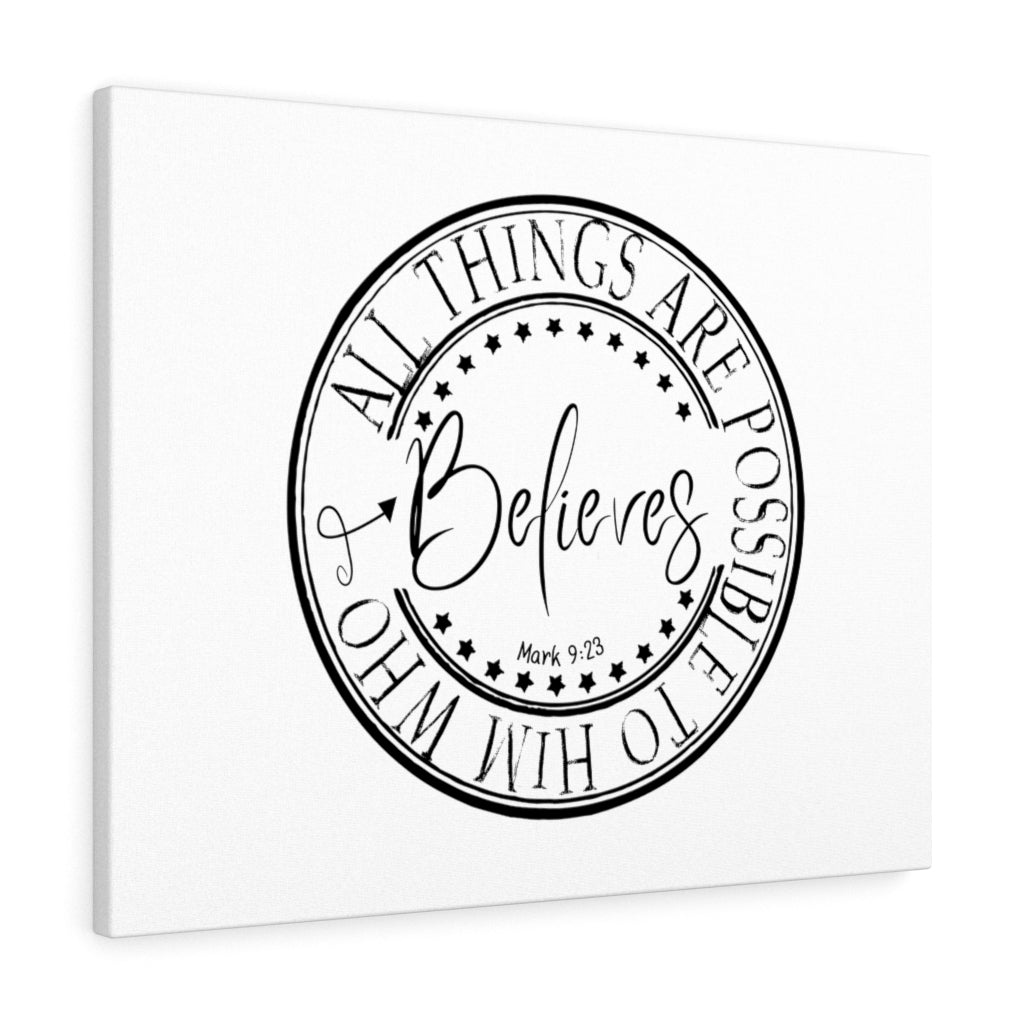 Scripture Walls All Things Are Possible Mark 9:23 Bible Verse Canvas Christian Wall Art Ready to Hang Unframed-Express Your Love Gifts