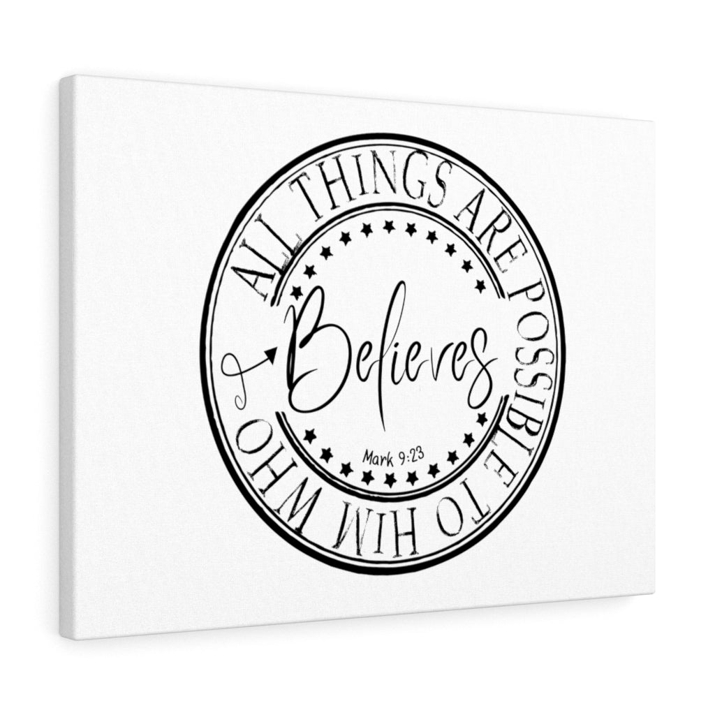 Scripture Walls All Things Are Possible Mark 9:23 Bible Verse Canvas Christian Wall Art Ready to Hang Unframed-Express Your Love Gifts