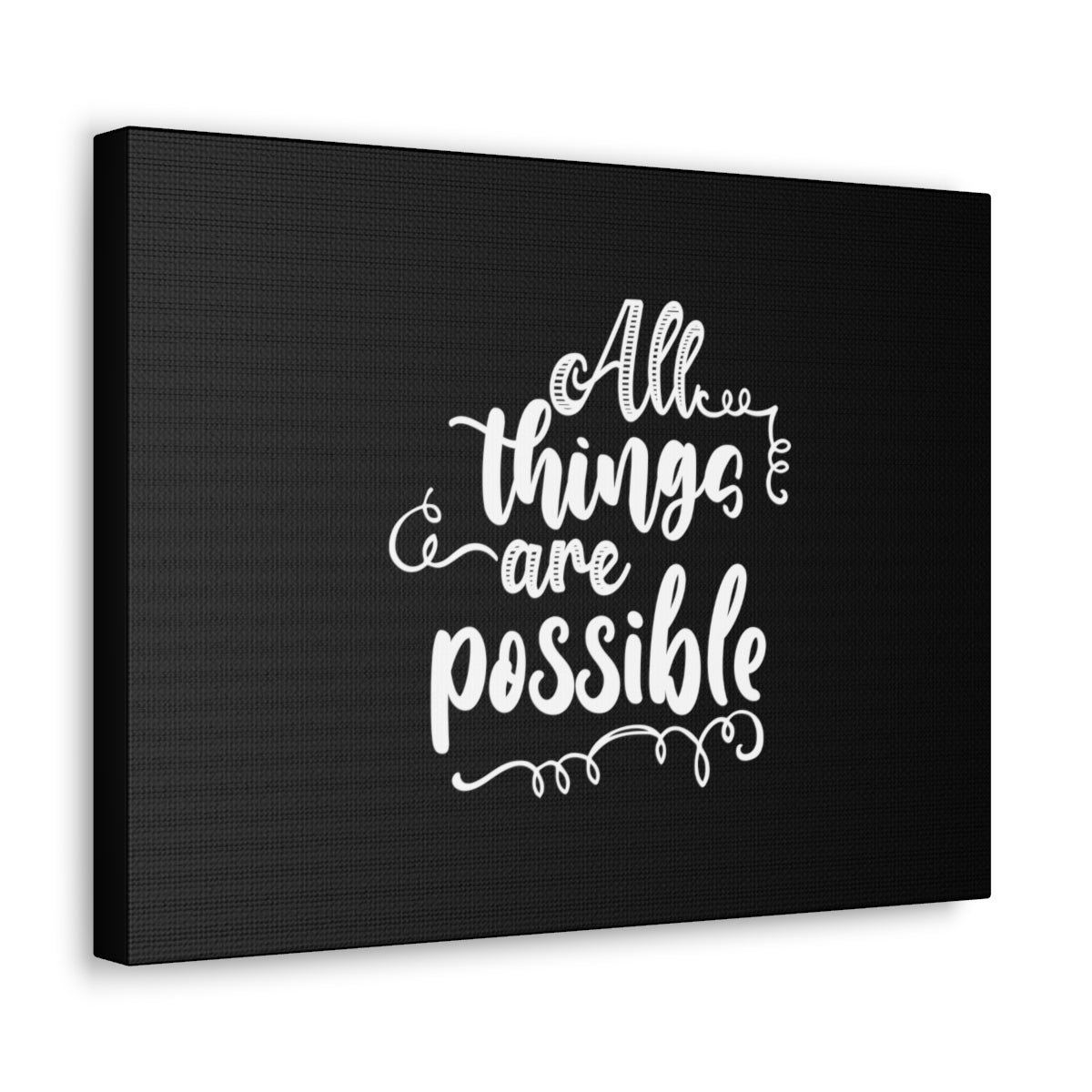 Scripture Walls All Things Are Possible Mark 9:23 Black Christian Wall Art Bible Verse Print Ready to Hang Unframed-Express Your Love Gifts