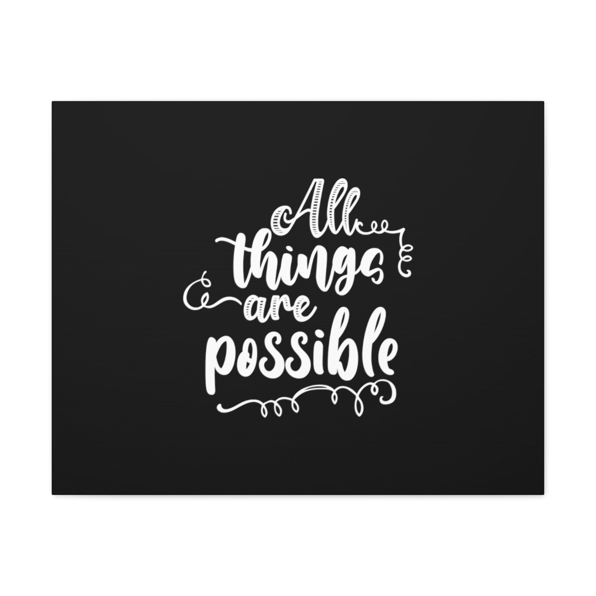 Scripture Walls All Things Are Possible Mark 9:23 Black Christian Wall Art Bible Verse Print Ready to Hang Unframed-Express Your Love Gifts