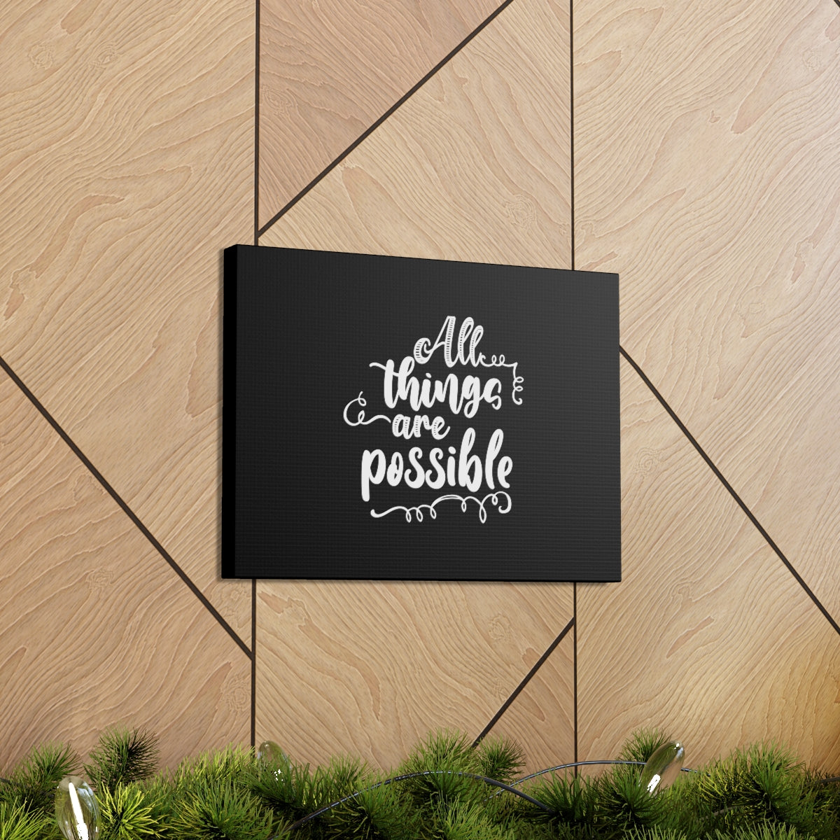 Scripture Walls All Things Are Possible Mark 9:23 Black Christian Wall Art Bible Verse Print Ready to Hang Unframed-Express Your Love Gifts