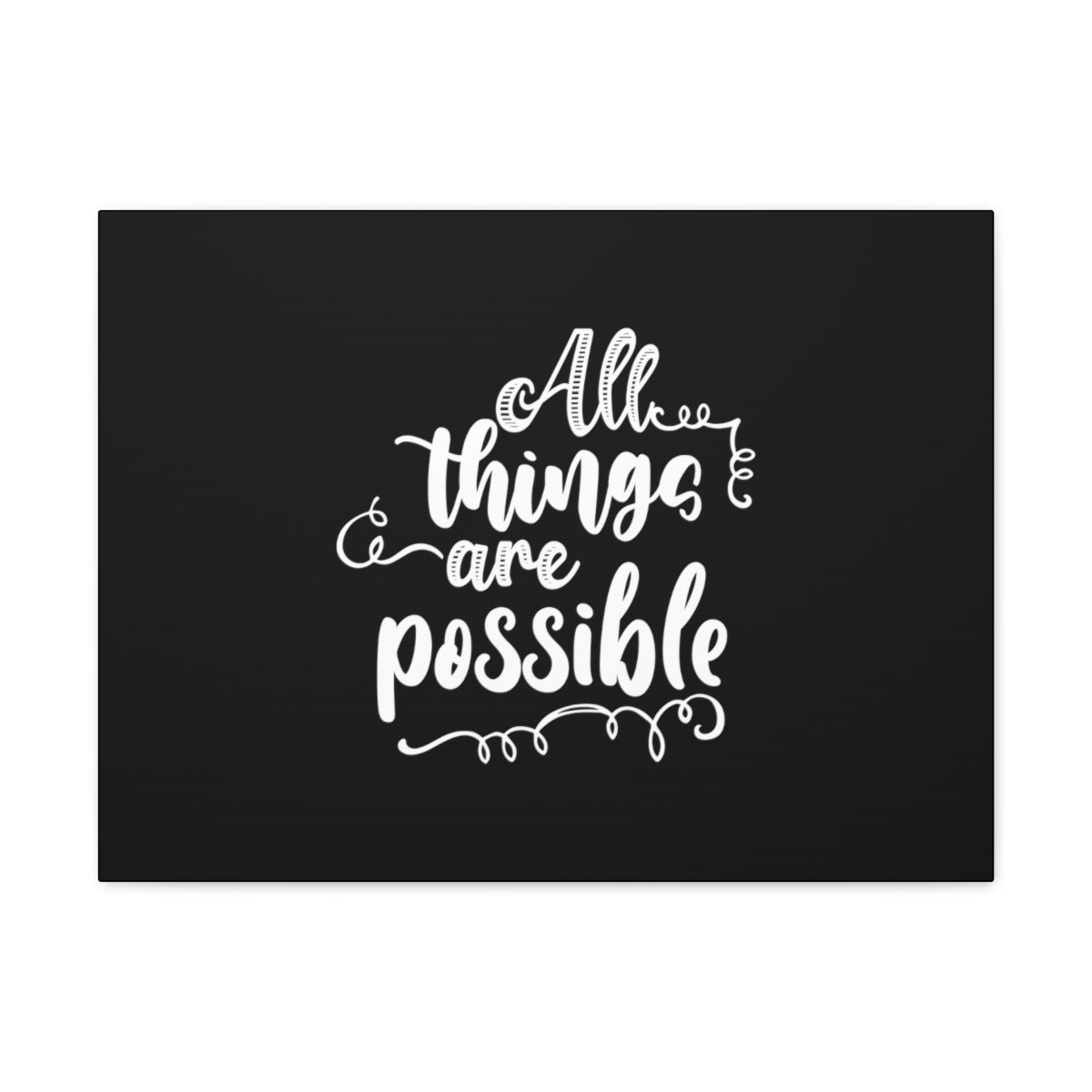 Scripture Walls All Things Are Possible Mark 9:23 Black Christian Wall Art Bible Verse Print Ready to Hang Unframed-Express Your Love Gifts