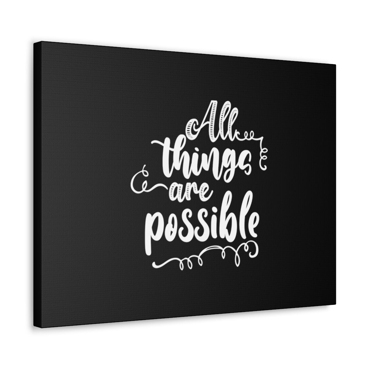 Scripture Walls All Things Are Possible Mark 9:23 Black Christian Wall Art Bible Verse Print Ready to Hang Unframed-Express Your Love Gifts