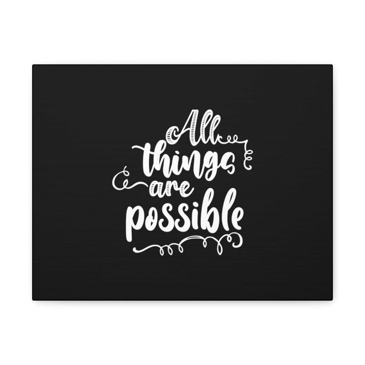 Scripture Walls All Things Are Possible Mark 9:23 Black Christian Wall Art Bible Verse Print Ready to Hang Unframed-Express Your Love Gifts