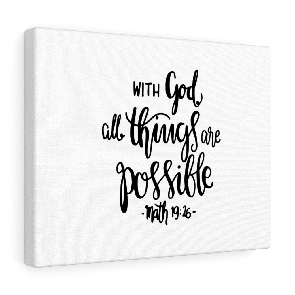 Scripture Walls All Things Are Possible Math 19:26 Bible Verse Canvas Christian Wall Art Ready to Hang Unframed-Express Your Love Gifts