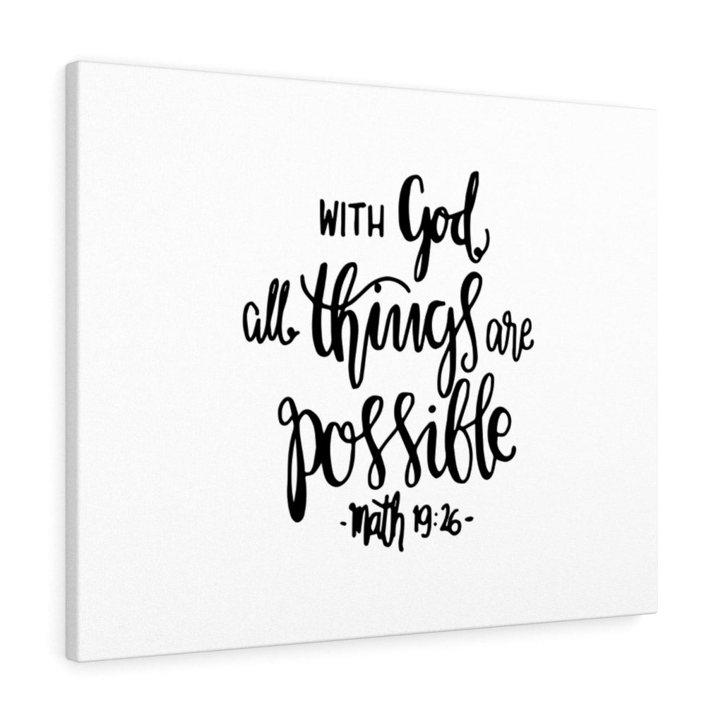 Scripture Walls All Things Are Possible Math 19:26 Bible Verse Canvas Christian Wall Art Ready to Hang Unframed-Express Your Love Gifts