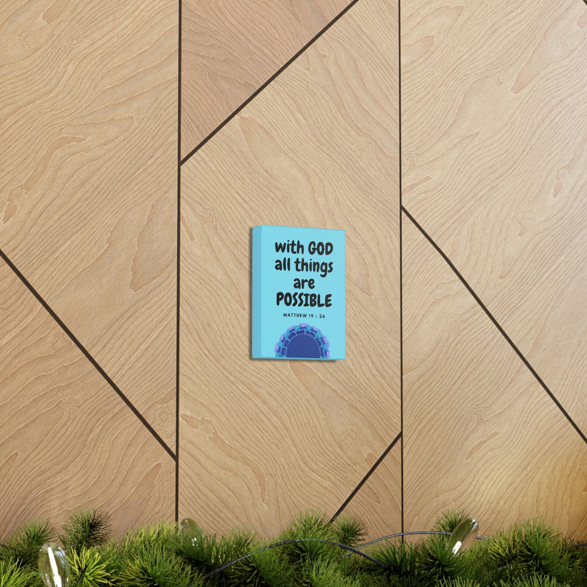 Scripture Walls All Things Are Possible Matthew 19:26 Blue Christian Wall Art Bible Verse Print Ready to Hang Unframed-Express Your Love Gifts
