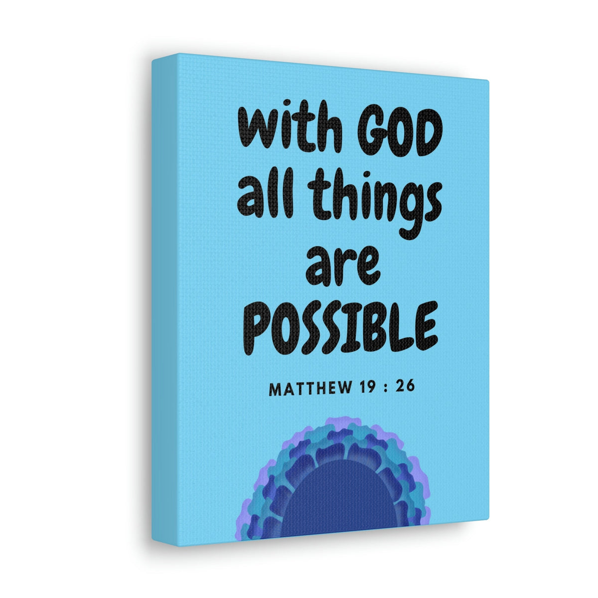 Scripture Walls All Things Are Possible Matthew 19:26 Blue Christian Wall Art Bible Verse Print Ready to Hang Unframed-Express Your Love Gifts
